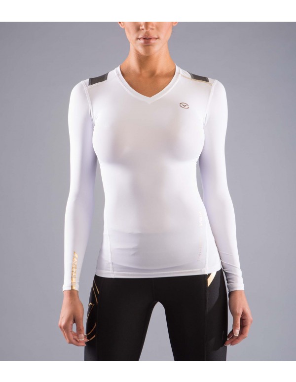Bio Ceramic Long Sleeve X-Form Compression V-Neck (EAu6x)